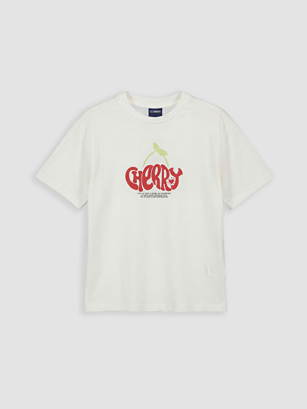 LCW Kids T-shirt à col rond imprimé pour fille