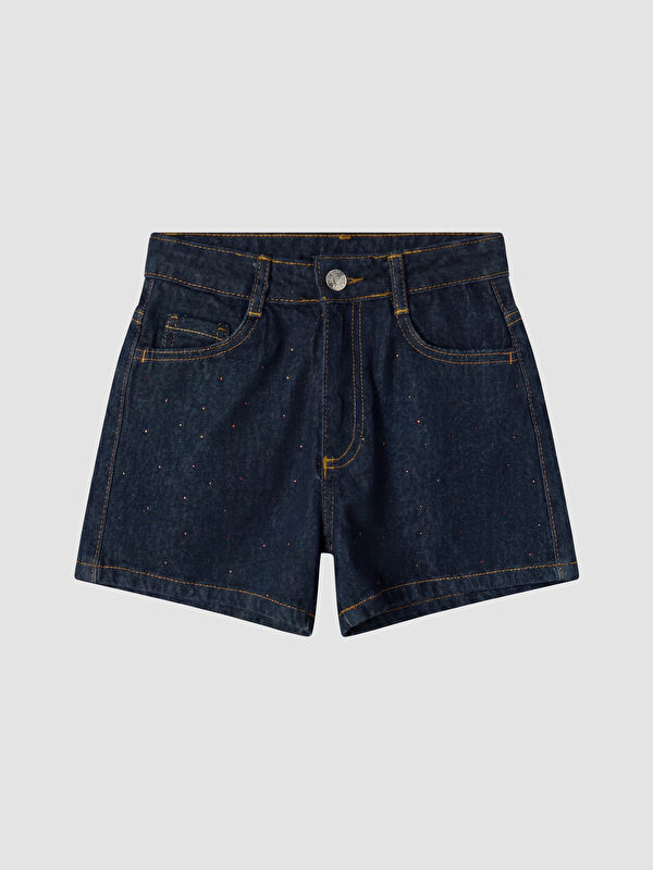 LCW Kids Taşlı Kız Çocuk Jean Şort