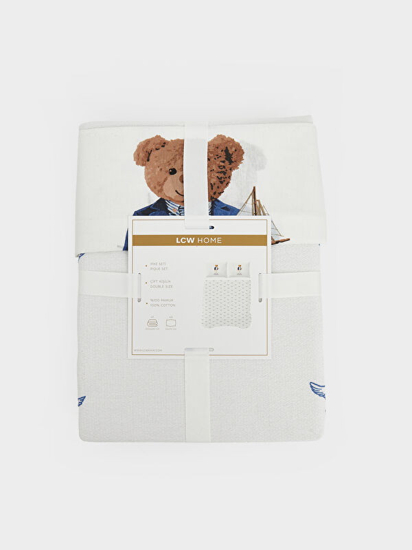 LCW HOME Ayı Teddy Baskılı Çift Kişilik Pike Seti