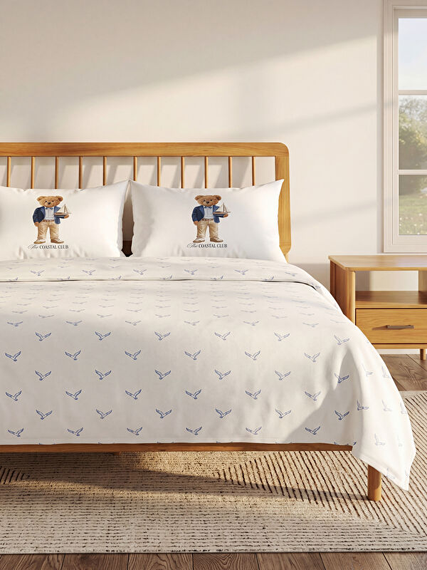 LCW HOME Ayı Teddy Baskılı Çift Kişilik Pike Seti