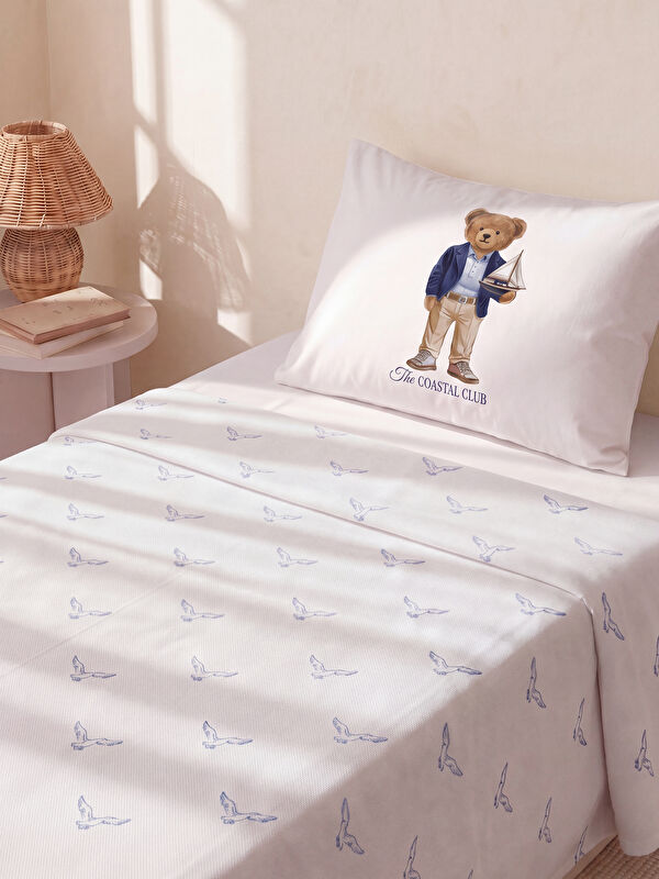 LCW HOME Atı Teddy Baskılı Pamuklu Tek Kişilik Pike Seti