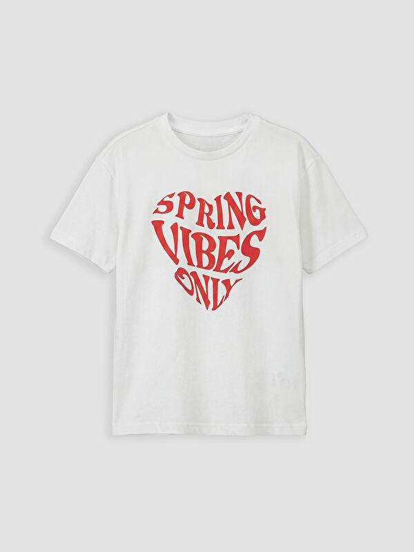 LCW Kids T-shirt à col rond imprimé pour fille