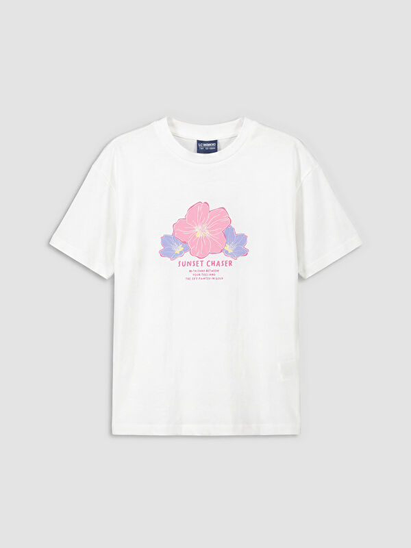 LCW Kids T-shirt à col rond imprimé pour fille