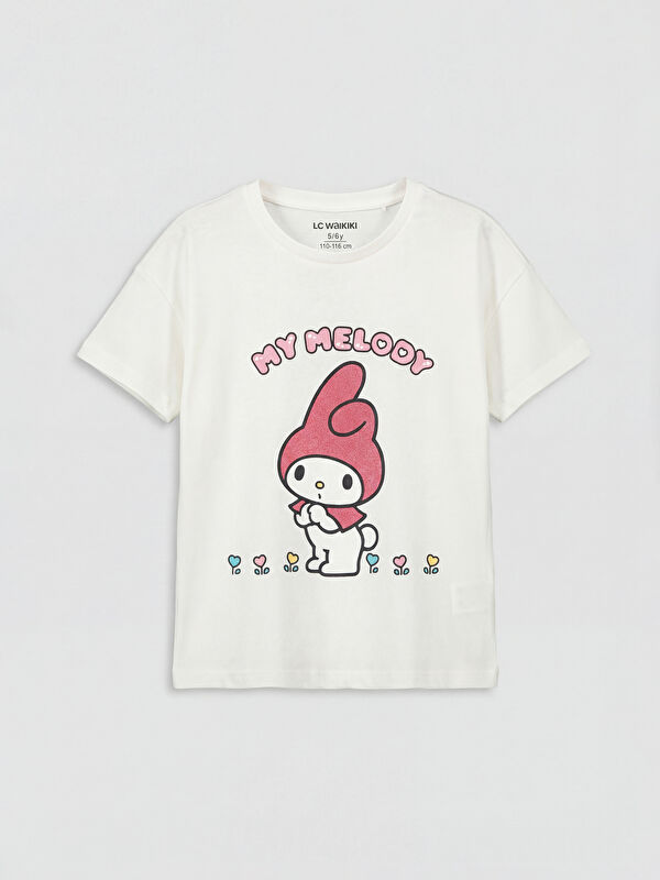 LCW Kids Bisiklet Yaka My Melody Baskılı Kız Çocuk Tişört
