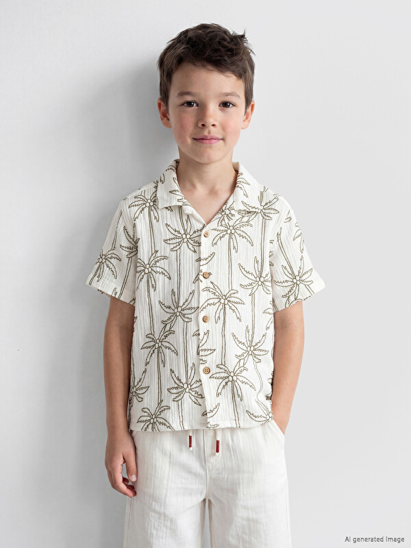 LCW Kids Palm Printed Boys' Shirt