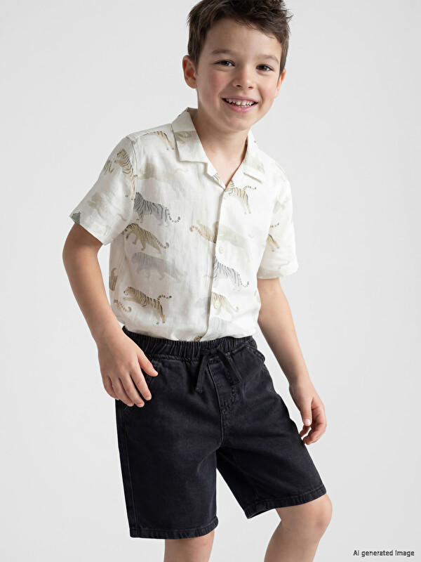LCW Kids Erkek Çocuk Kısa Kollu Poplin Gömlek