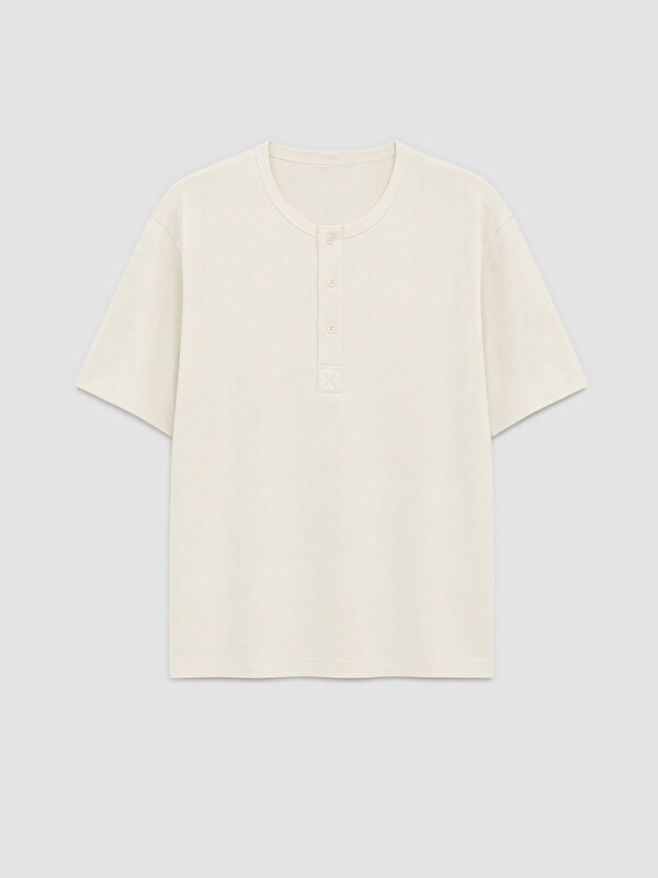 LCW Vision Henley Yaka Erkek Penye Tişört