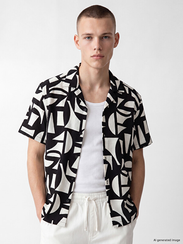 LC WAIKIKI Regular Fit Desenli Armürlü Erkek Gömlek