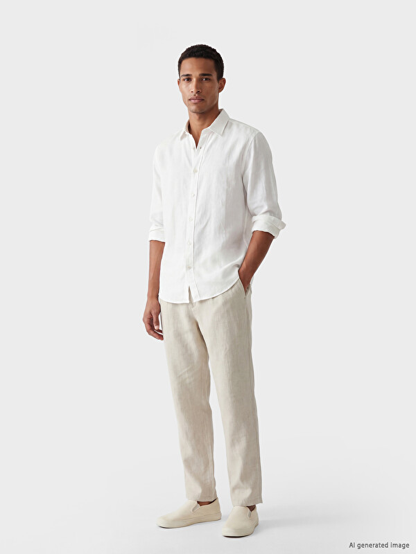 LCW Vision Regular Fit %100 Keten Erkek Pantolon