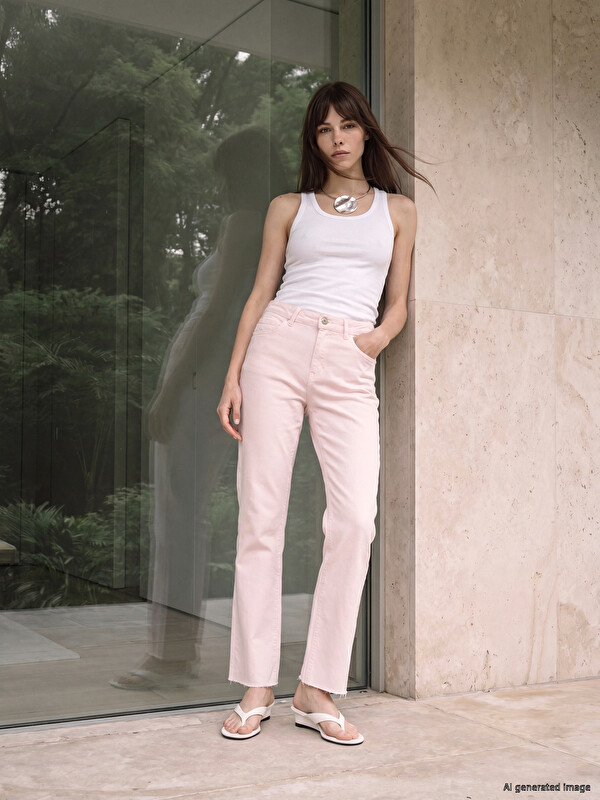 LCW Jeans қысқартылған клеш әйелдер джинсы шалбары