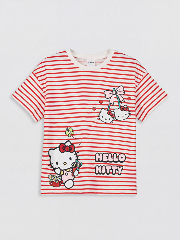 LCW Kids Crew Neck Hello Kitty Printed Girls' T-Shirt