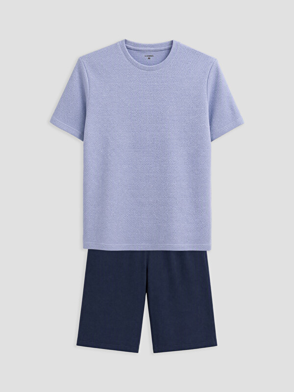 LC WAIKIKI Man Blue Shortie Pyjama Set