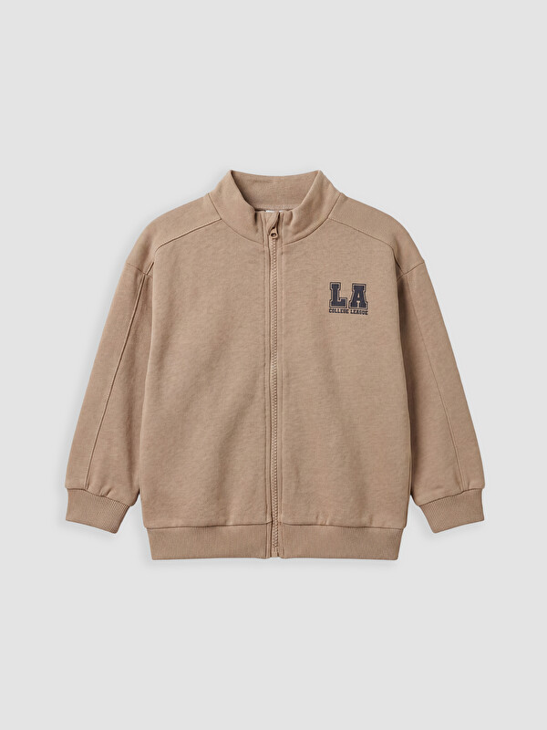 LCW baby Dik Yaka Erkek Bebek Fermuarlı Sweatshirt