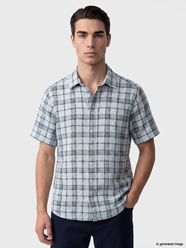 LCWAIKIKI Classic Regular Fit Ekose Armürlü Erkek Gömlek