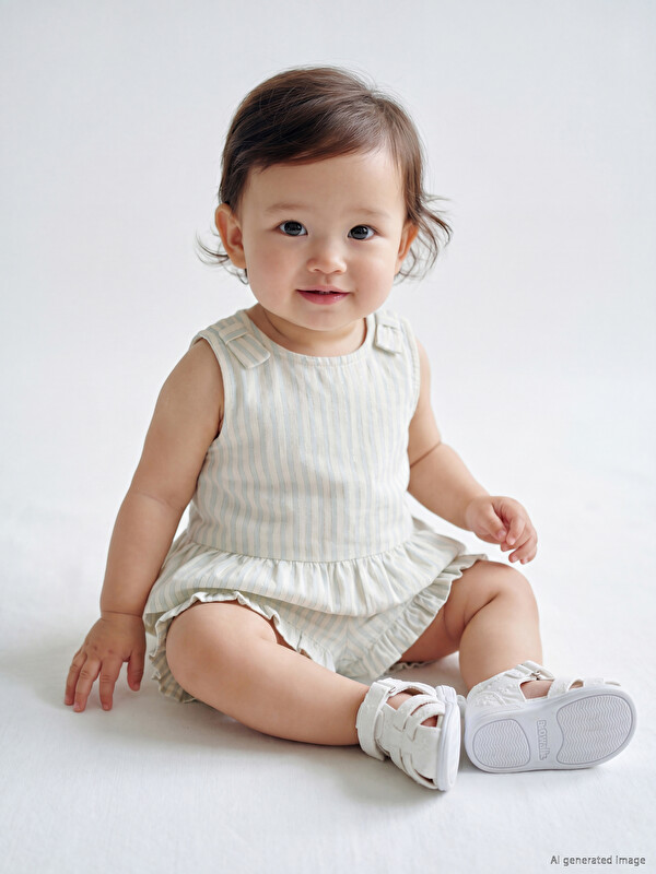 LCW baby Striped Baby Girls' Shorts Set