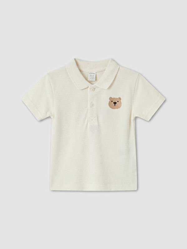 LCW baby Polo Yaka Nakışlı Erkek Bebek Tişört