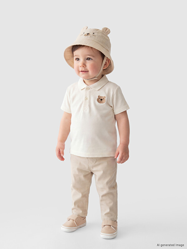 LCW baby Polo Yaka Nakışlı Erkek Bebek Takım