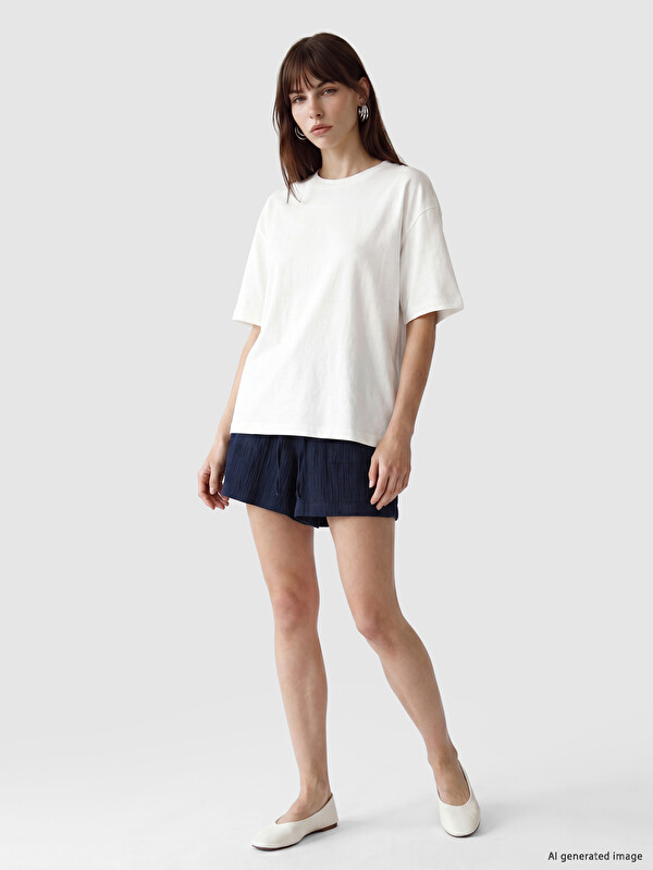 LCW Vision Elastic Waist Women's Muslin Shorts