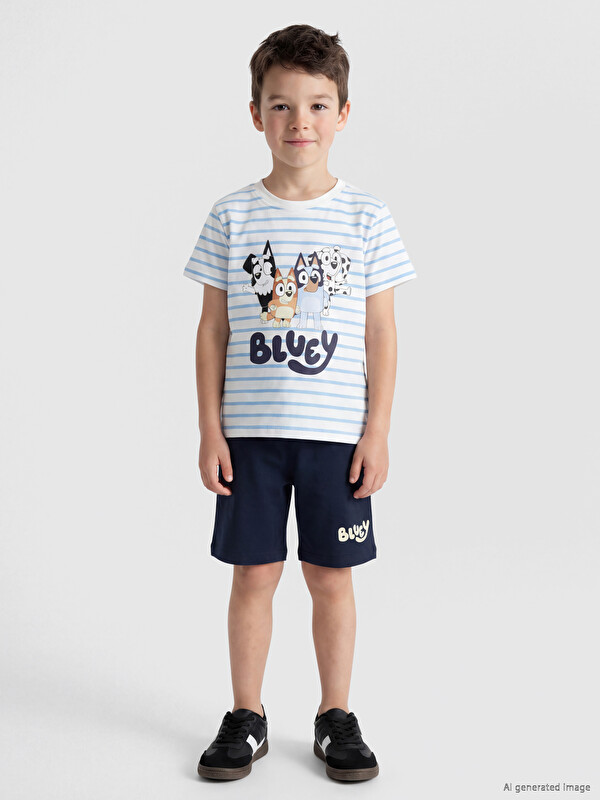 LCW Kids Dječak Ekru Kratki pidžama set