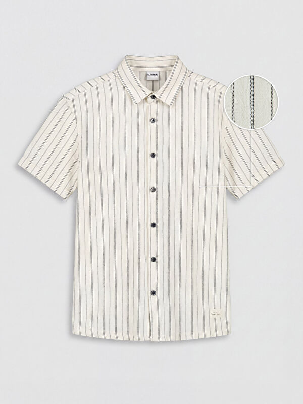 LCW Kids Çizgili Poplin Erkek Çocuk Gömlek