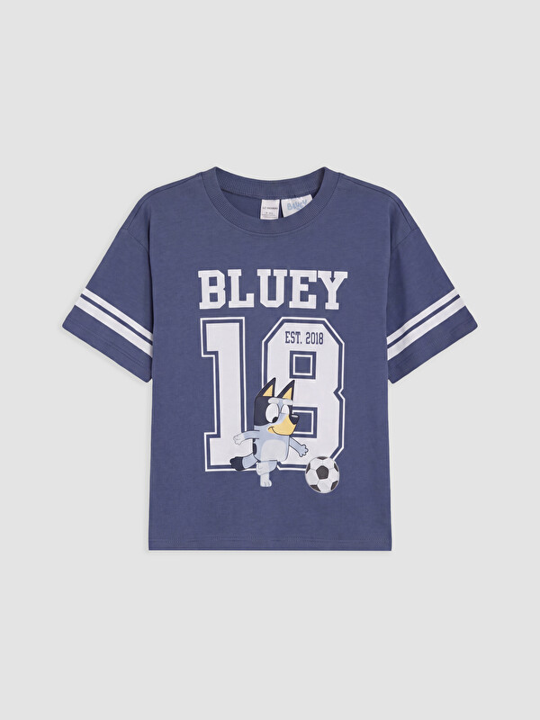 LCW Kids Bisiklet Yaka Bluey Baskılı Erkek Çocuk Tişört