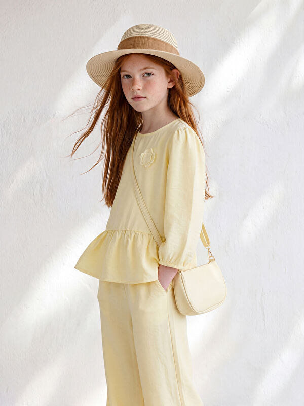 LCW Kids Çiçek Nakışlı Kız Çocuk Bluz