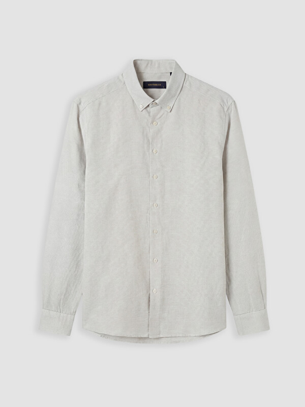 SOUTHBLUE Regular Fit Keten Karışımlı Erkek Gömlek