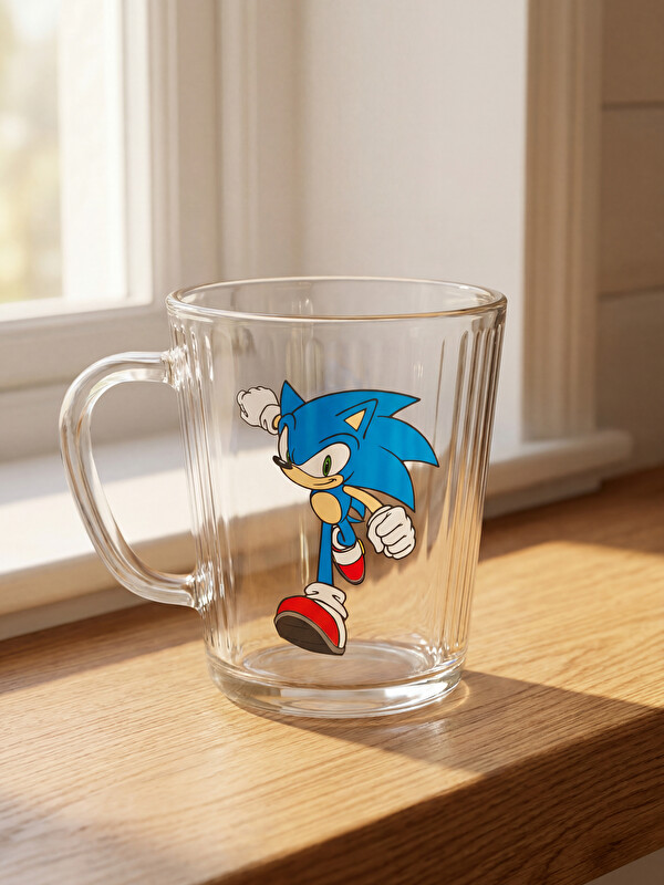 LCW HOME Cană din sticlă imprimată Sonic 385 ml