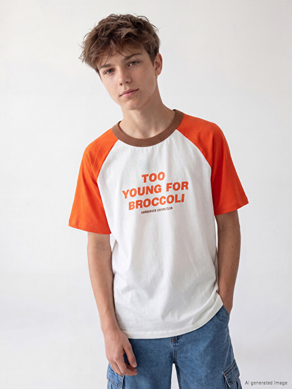 LCW Kids Crew Neck Slogan Printed Boys' T-Shirt