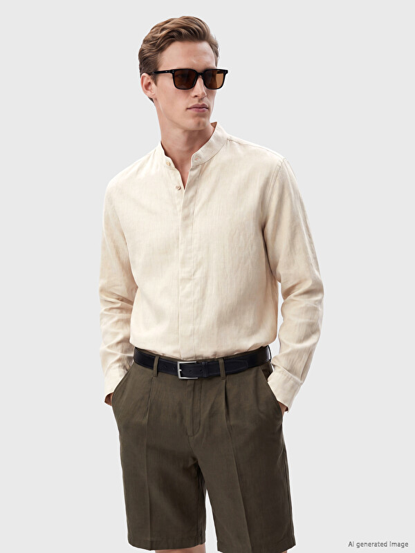 SOUTHBLUE Regular Fit %100 Keten Erkek Gömlek