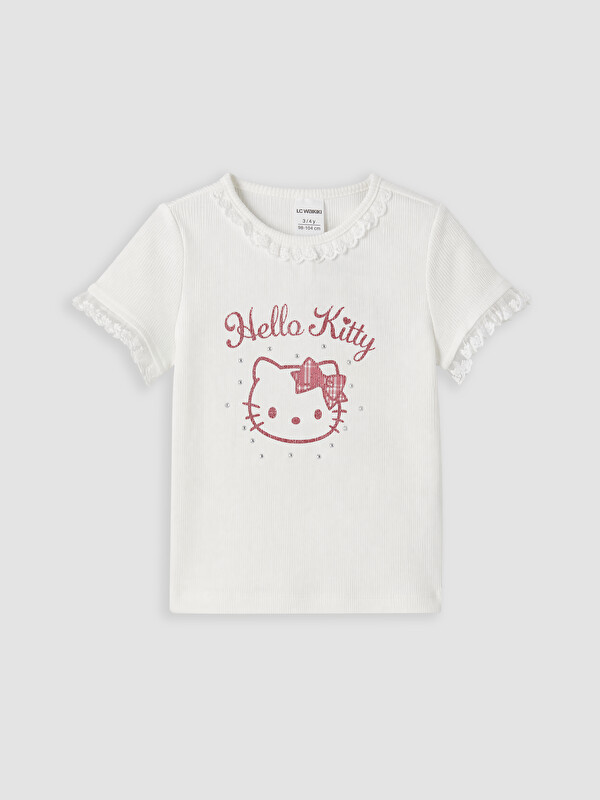 LCW Kids Hello Kitty Baskılı Kız Çocuk Tişört