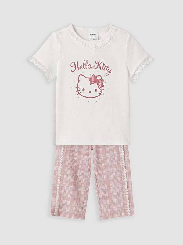 LCW Kids Hello Kitty Baskılı Kız Çocuk Pijama Takımı