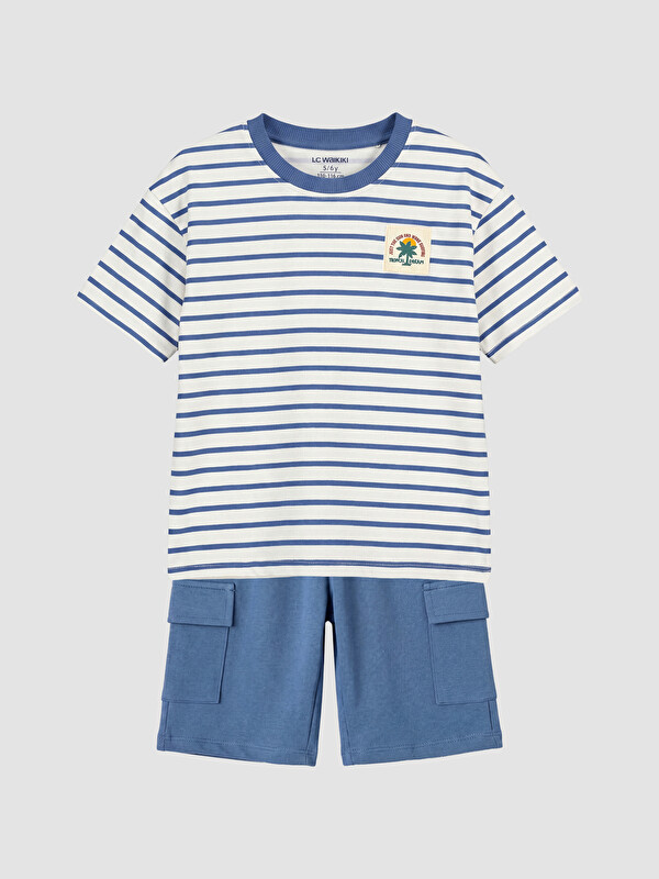LCW Kids Çizgili Pamuklu Erkek Çocuk Takım