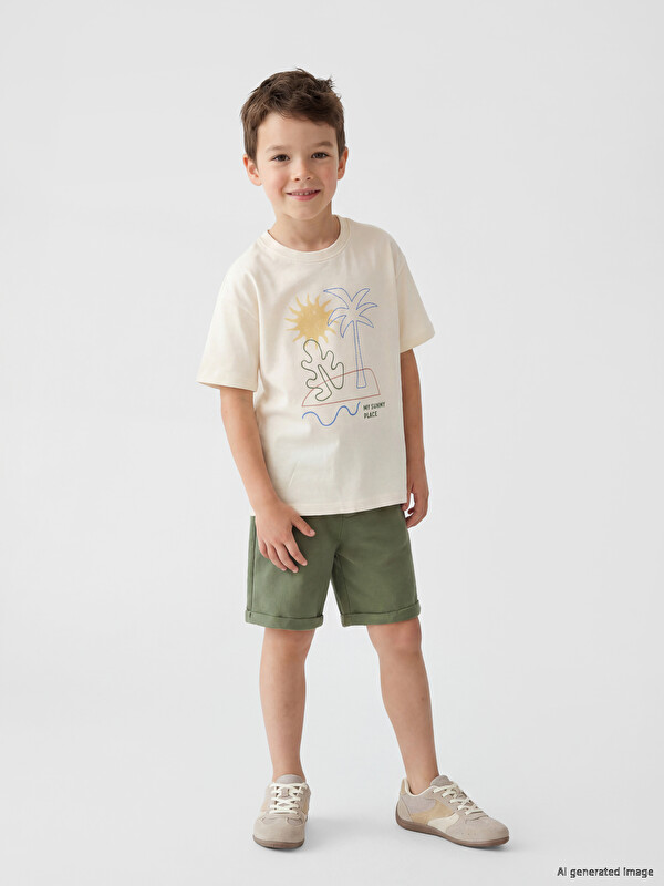 LCW Kids Baskılı Erkek Çocuk Tişört ve Şort
