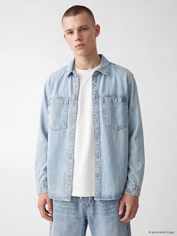 LCW Jeans Loose Fit Erkek Jean Gömlek