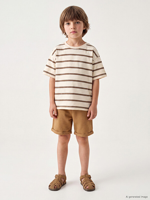 LCW Kids Striped Boys' Shorts Set