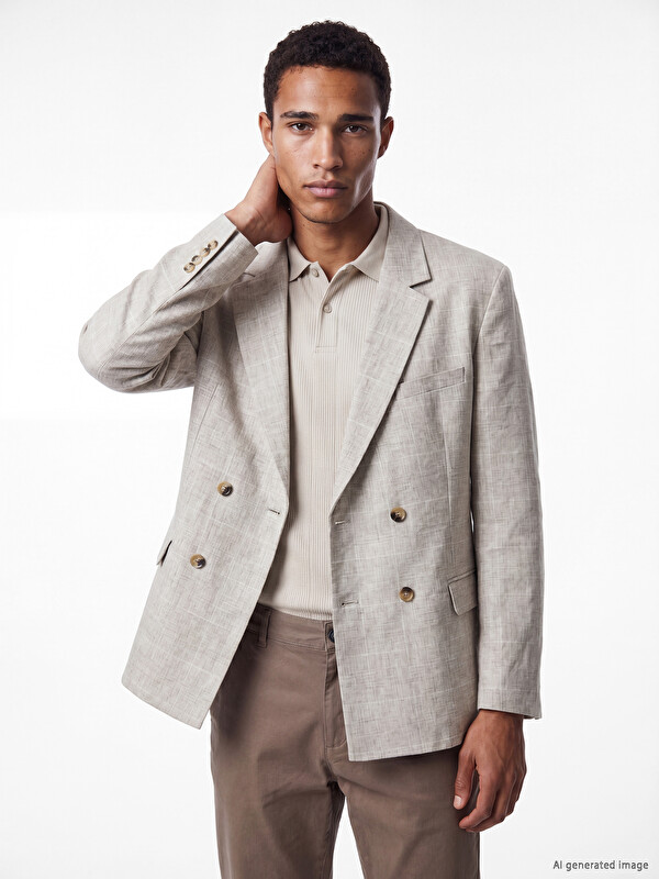 LCW Vision Regular Fit Keten Karışımlı Erkek Blazer Ceket