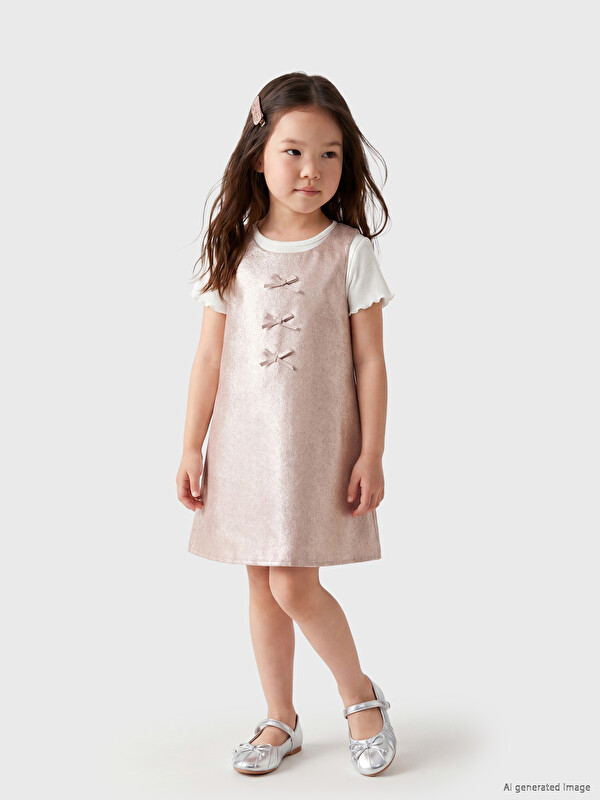 LCW Kids Fiyonk Detaylı Kız Çocuk Takım