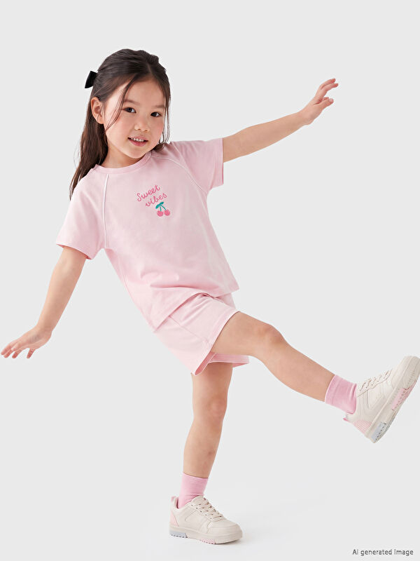 LCW Kids Çiçek Baskılı Kız Çocuk Takım