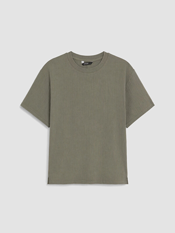 XSIDE Loose Fit Bisiklet Yaka Erkek Tişört