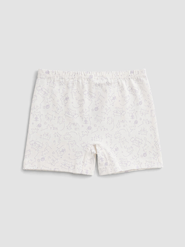 LCW Kids Kedi Baskılı Kız Çocuk Boxer