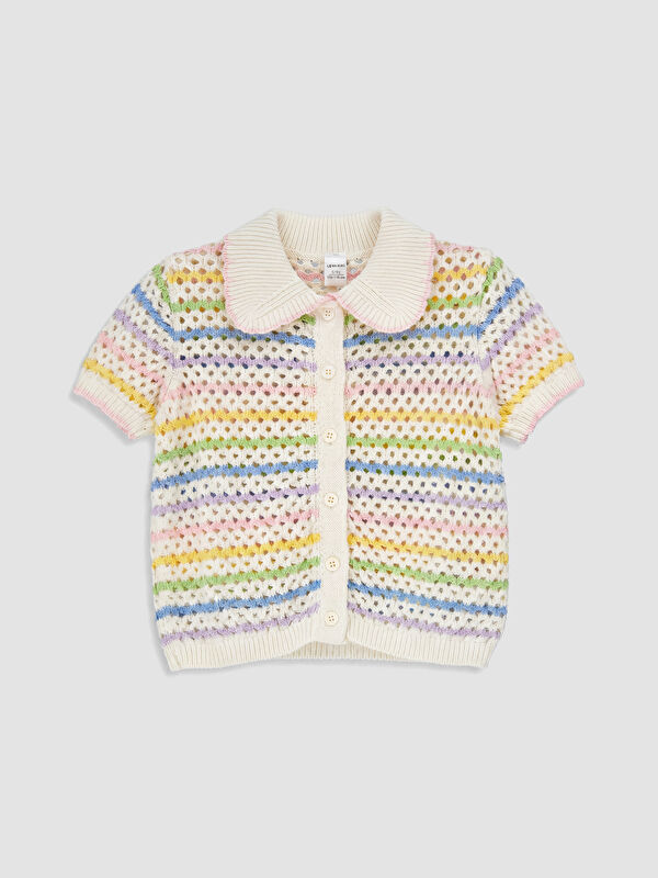 LCW Kids Polo Yaka Kız Çocuk Triko Hırka