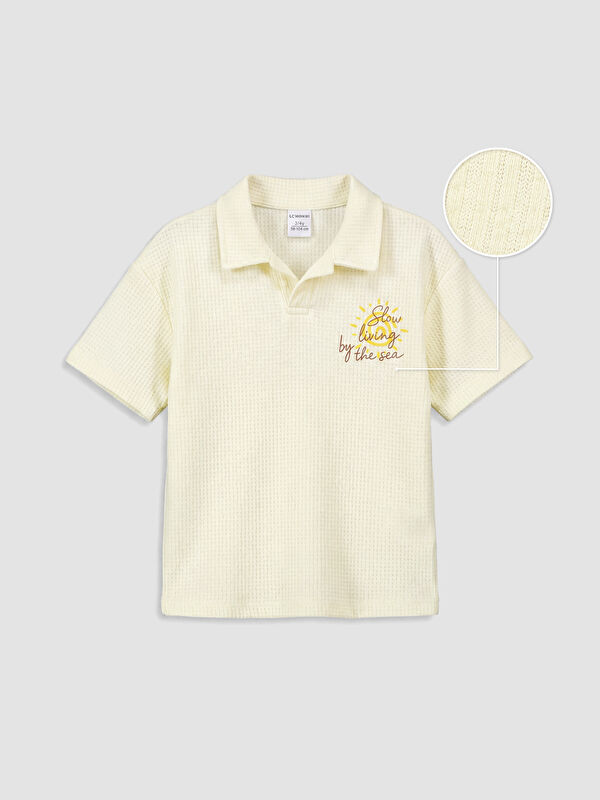 LCW Kids Polo Yaka Baskılı Erkek Çocuk Tişört