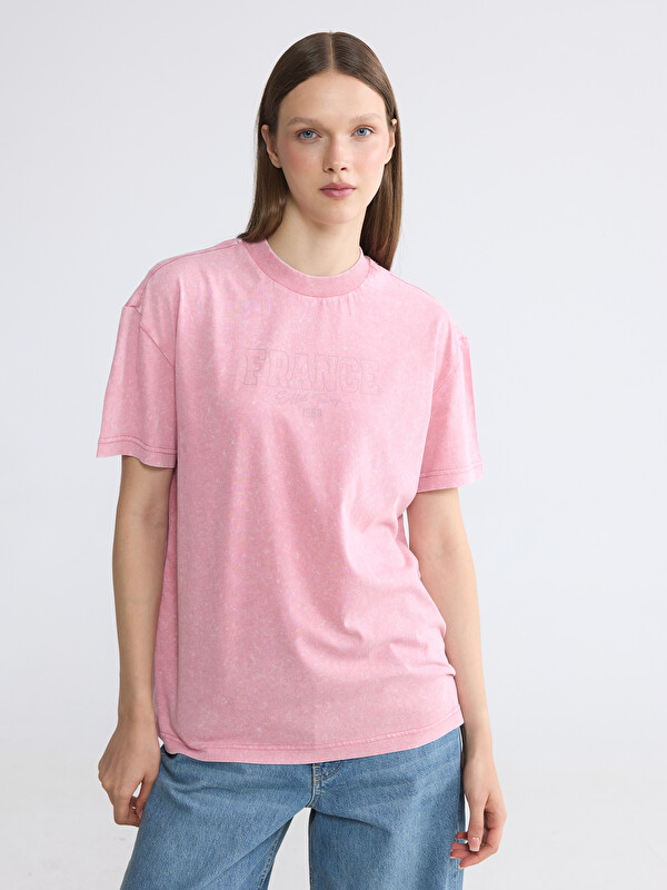 LCW Modest Tricou imprimat cu guler rotund pentru femei