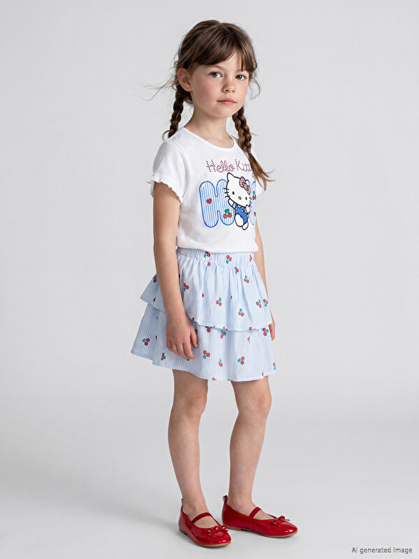 LCW Kids Hello Kitty Baskılı Taşlı Kız Çocuk Takım