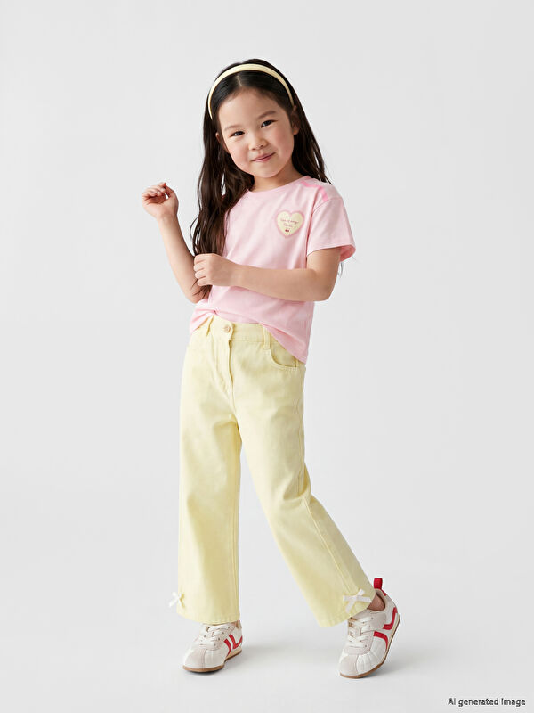 LCW Kids Regular Fit Kız Çocuk Gabardin Pantolon
