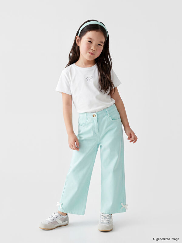 LCW Kids Regular Fit Kız Çocuk Gabardin Pantolon