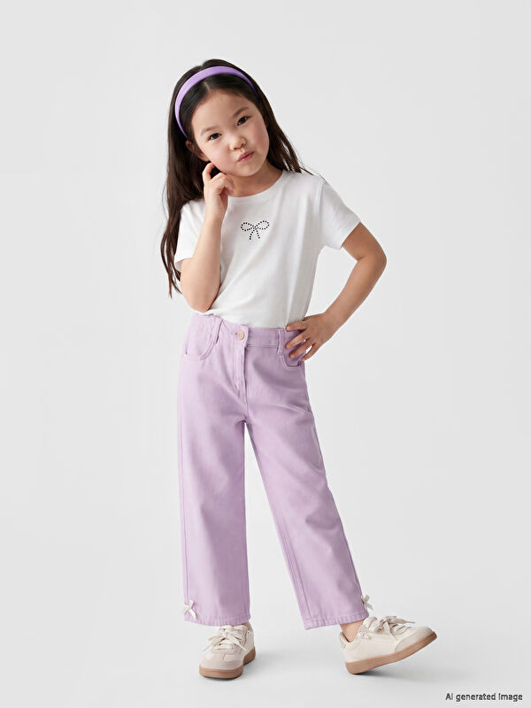 LCW Kids Regular Fit Kız Çocuk Gabardin Pantolon