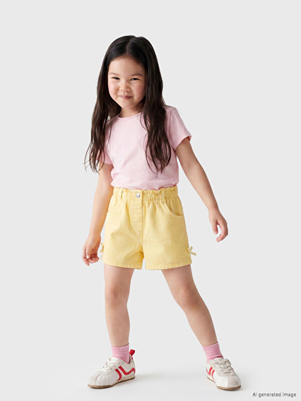 LCW Kids Fiyonk Detaylı Kız Çocuk Şort