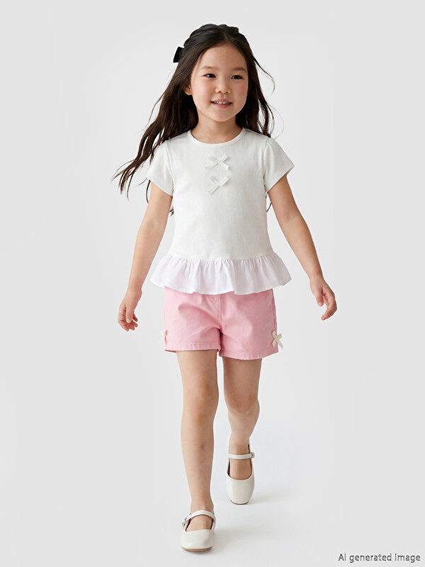 LCW Kids Fiyonk Detaylı Kız Çocuk Şort